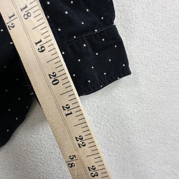 Frank & Eileen Shirt Womens XS Black Polka Dot Frank Corduroy Woven in Italy - Picture 12 of 13